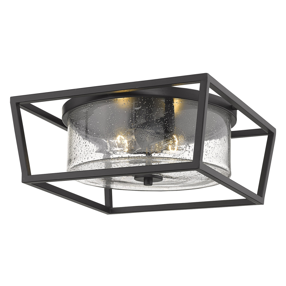Golden Lighting Mercer 2-light Flush Mount in Matte Black